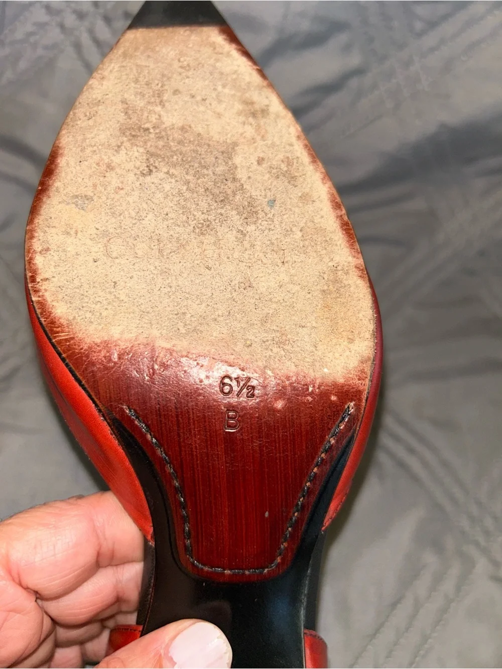 Cole Haan Red Pointed-Toe D'Orsay Pump with Loafer Strap